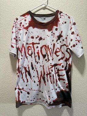 Motionless In White RARE HTF T-Shirt Size Med-Blood All Over Print Metal Horror